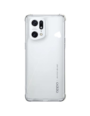 Coque Oppo Find X5 Pro Travel to your Heart Blanc Voyage Coeur Transparente - Project M