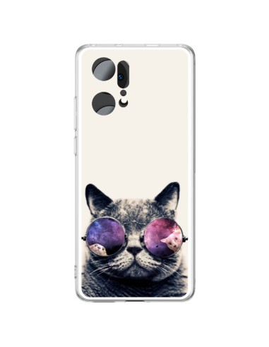 Cover Oppo Find X5 Pro Gatto con gli occhiali- Gusto NYC