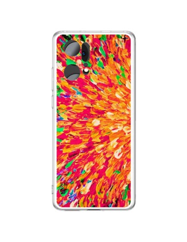 Coque Oppo Find X5 Pro Fleurs Oranges Neon Splash - Ebi Emporium