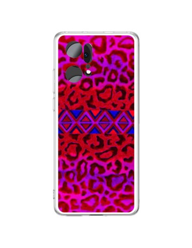 Coque Oppo Find X5 Pro Tribal Leopard Rouge - Ebi Emporium