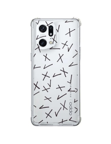 Coque Oppo Find X5 Pro Cross Croix Check Transparente - Ebi Emporium