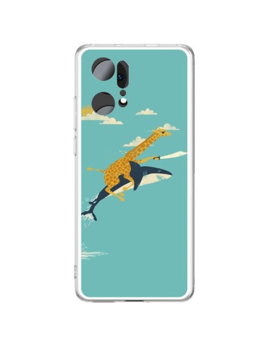 Coque Oppo Find X5 Pro Girafe Epee Requin Volant - Jay Fleck