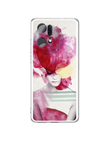 Oppo Find X5 Pro Case Bright Pink Ritratt Girl - Jenny Liz Rome