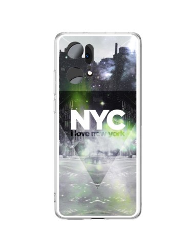 Coque Oppo Find X5 Pro I Love New York City Vert - Javier Martinez