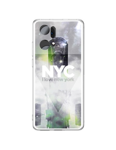 Coque Oppo Find X5 Pro I Love New York City Gris Vert - Javier Martinez