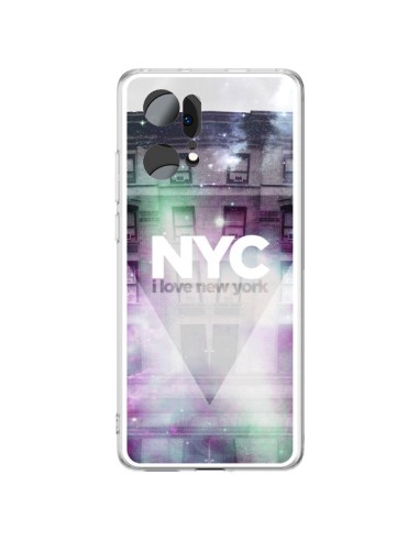 Coque Oppo Find X5 Pro I Love New York City Violet Vert - Javier Martinez
