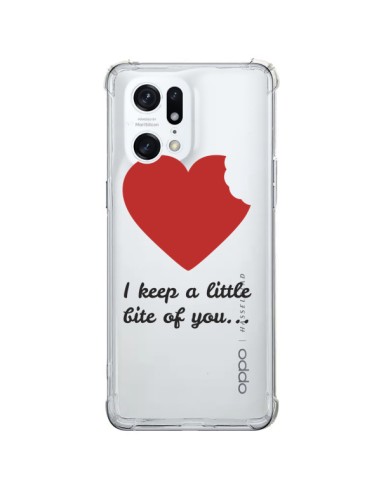 Coque Oppo Find X5 Pro I keep a little bite of you Love Heart Amour Transparente - Julien Martinez
