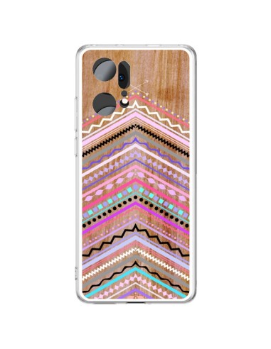 Coque Oppo Find X5 Pro Purple Chevron Wild Wood Bois Azteque Aztec Tribal - Jenny Mhairi