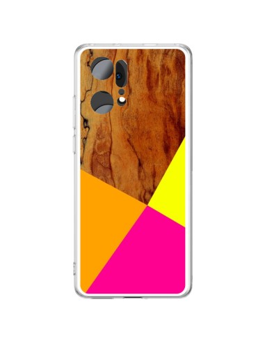 Oppo Find X5 Pro Case Wooden Colour Block Wood Aztec Tribal - Jenny Mhairi