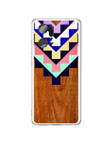 Coque Oppo Find X5 Pro Wooden Tribal Bois Azteque Aztec Tribal - Jenny Mhairi