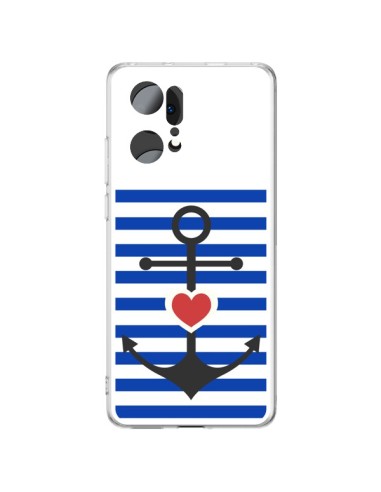 Coque Oppo Find X5 Pro Mariniere Encre Marin Coeur - Jonathan Perez