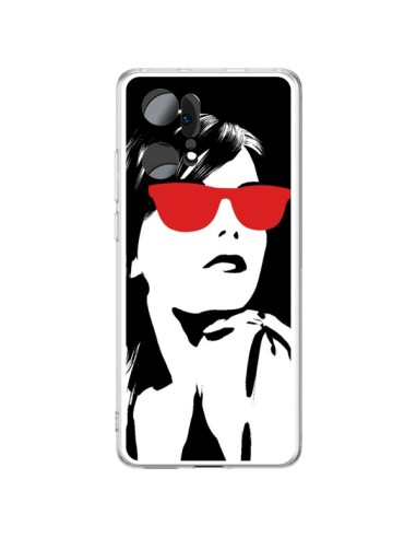 Coque Oppo Find X5 Pro Fille Lunettes Rouges - Jonathan Perez
