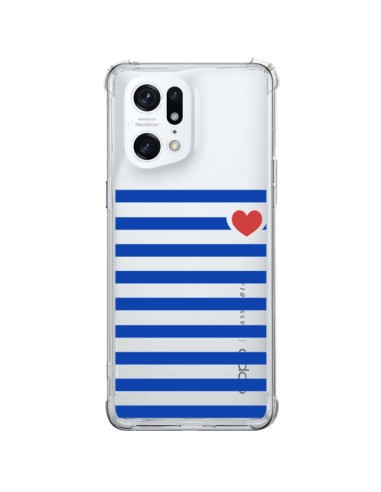 Coque Oppo Find X5 Pro Mariniere Coeur Love Transparente - Jonathan Perez