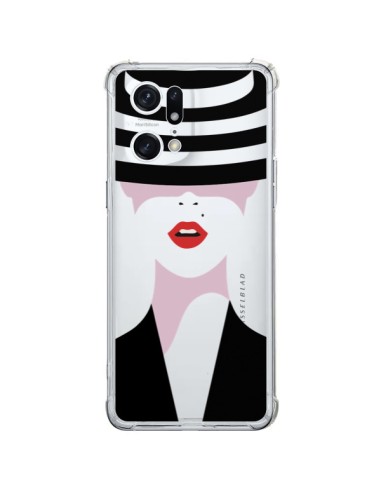 Coque Oppo Find X5 Pro Femme Chapeau Hat Lady Transparente - Dricia Do