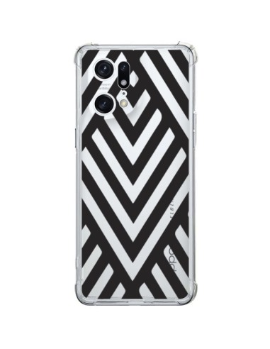 Oppo Find X5 Pro Case Geometrico Aztec Black Clear - Dricia Do