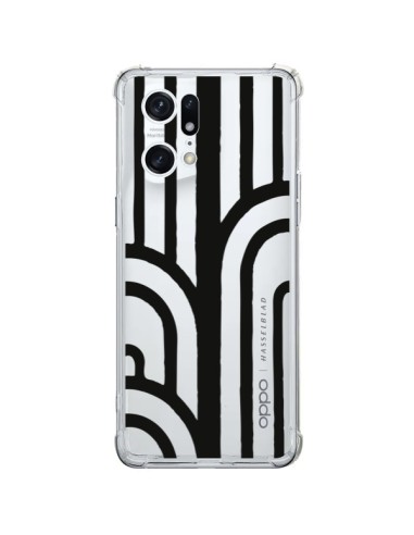 Coque Oppo Find X5 Pro Geometric Noir Transparente - Dricia Do