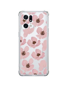 Cover Oppo Find X5 Pro Fiori Rosa Trasparente - Dricia Do
