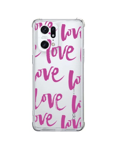 Coque Oppo Find X5 Pro Love Love Love Amour Transparente - Dricia Do