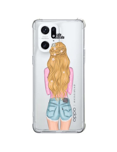 Cover Oppo Find X5 Pro Blonde Don't Care Bionda Trasparente - kateillustrate