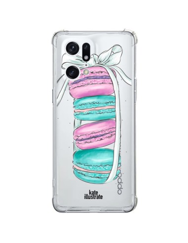 Coque Oppo Find X5 Pro Macarons Pink Mint Rose Transparente - kateillustrate