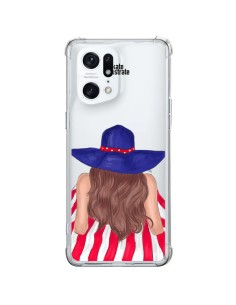 Coque Oppo Find X5 Pro Beah Girl Fille Plage Transparente - kateillustrate