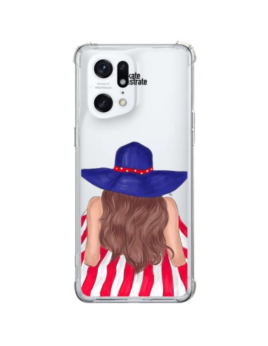 Cover Oppo Find X5 Pro Beah Girl Ragazza Spiaggia Trasparente - kateillustrate