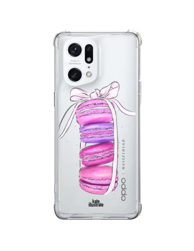 Coque Oppo Find X5 Pro Macarons Pink Purple Rose Violet Transparente - kateillustrate