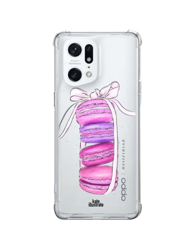 Oppo Find X5 Pro Case Macarons Pink Purple Clear - kateillustrate