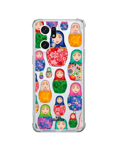 Coque Oppo Find X5 Pro Matryoshka Dolls Poupées Russes Transparente - kateillustrate