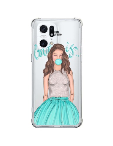 Oppo Find X5 Pro Case Bubble Girls Tiffany Blue Clear - kateillustrate