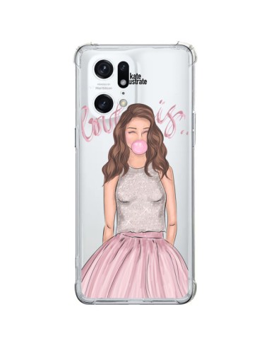 Coque Oppo Find X5 Pro Bubble Girl Tiffany Rose Transparente - kateillustrate