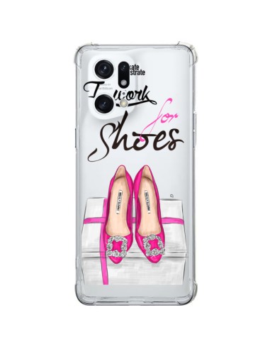 Oppo Find X5 Pro Case I Work For Shoes Scarpe Clear - kateillustrate