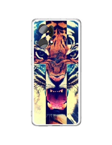 Cover Oppo Find X5 Pro Tigre Swag Croce Roar Tiger - Laetitia