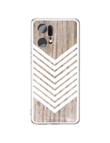 Coque Oppo Find X5 Pro Tribal Aztèque Bois Wood Flèche Blanc - Laetitia