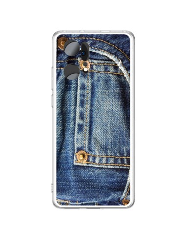 Coque Oppo Find X5 Pro Jean Bleu Vintage - Laetitia