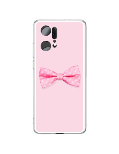 Coque Oppo Find X5 Pro Noeud Papillon Rose Girly Bow Tie - Laetitia