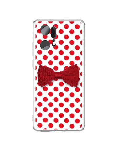 Cover Oppo Find X5 Pro Papillon Rosso Femminile Bow Tie - Laetitia