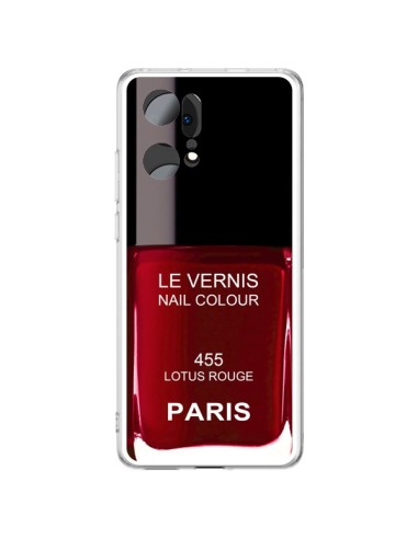 Coque Oppo Find X5 Pro Vernis Paris Lotus Rouge - Laetitia