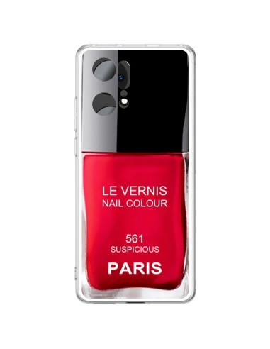 Oppo Find X5 Pro Case Nail polish Paris Suspicious Red - Laetitia