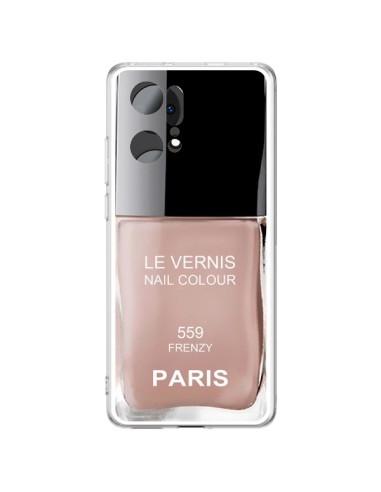 Oppo Find X5 Pro Case Nail polish Paris Frenzy Beige - Laetitia