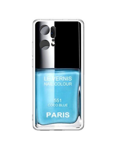 Coque Oppo Find X5 Pro Vernis Paris Coco Blue Bleu - Laetitia