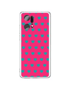 Coque Oppo Find X5 Pro Coeurs Bleus Fond Rose - Laetitia