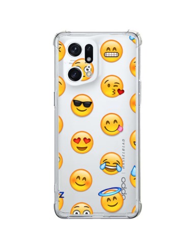 Cover Oppo Find X5 Pro Emoji Sorriso Trasparente - Laetitia