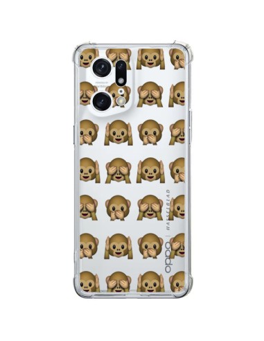 Coque Oppo Find X5 Pro Singe Monkey Emoticone Emoji Transparente - Laetitia