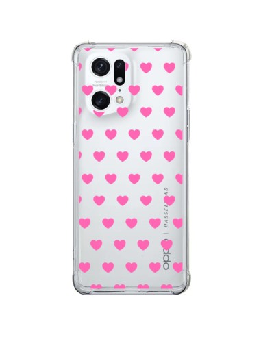 Coque Oppo Find X5 Pro Coeur Heart Love Amour Rose Transparente - Laetitia