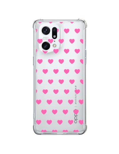 Cover Oppo Find X5 Pro Cuore Amore Rosa Trasparente - Laetitia