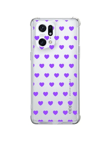 Cover Oppo Find X5 Pro Cuore Amore Viola Trasparente - Laetitia