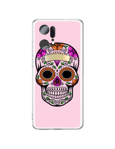 Oppo Find X5 Pro Case Skull Messicano Pink Multicolor - Laetitia