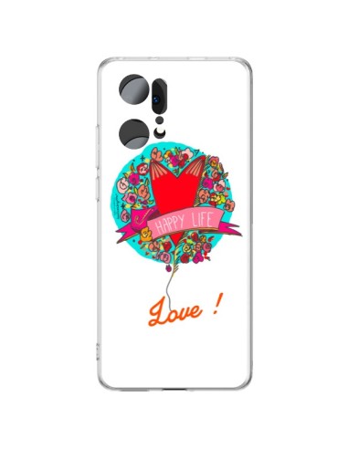 Coque Oppo Find X5 Pro Love Happy Life - Leellouebrigitte