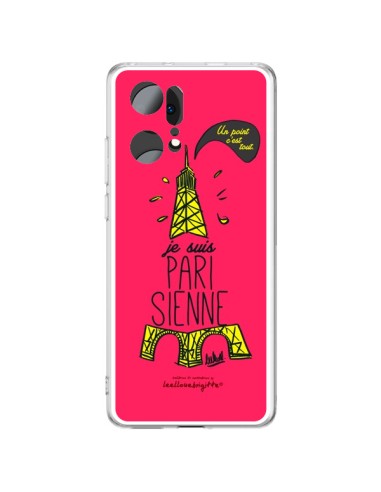Coque Oppo Find X5 Pro Je suis Parisienne La Tour Eiffel Rose - Leellouebrigitte